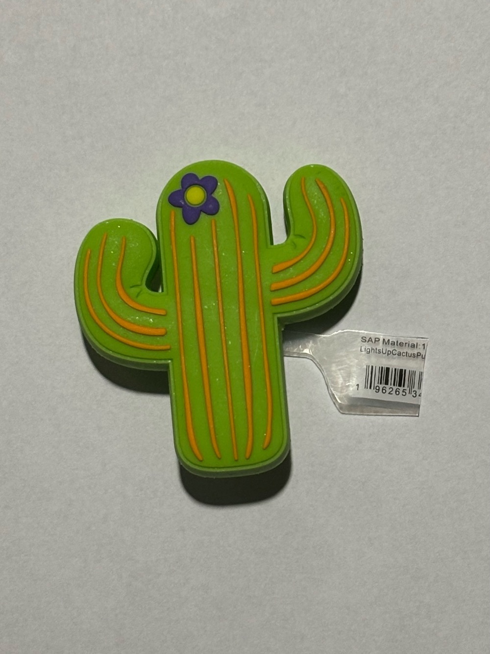 Bright Green Cactus with Purple Bloom CROCS Jibbitz